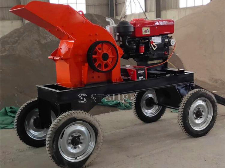 China portable diesel stone hammer mill, gold hammer crusher