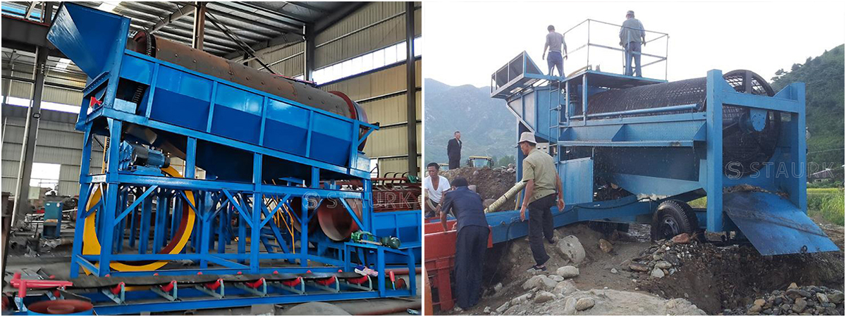 China trommel rotary drum screen for washing mining sand machine 