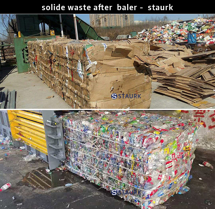 plastic ,paper solide waste after baling machine