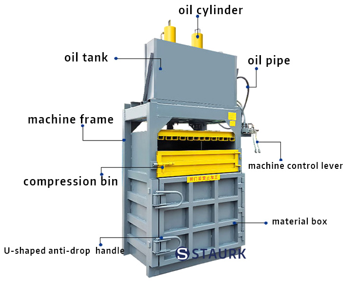 plastic vertical baling machine baler briquette structure