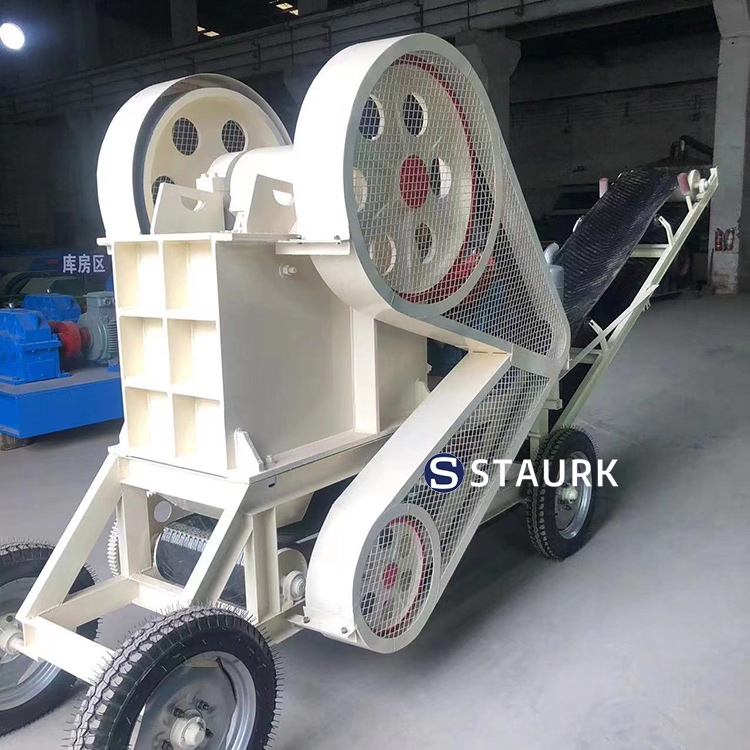 Diesel 250x400 jaw crusher with conveyor belt