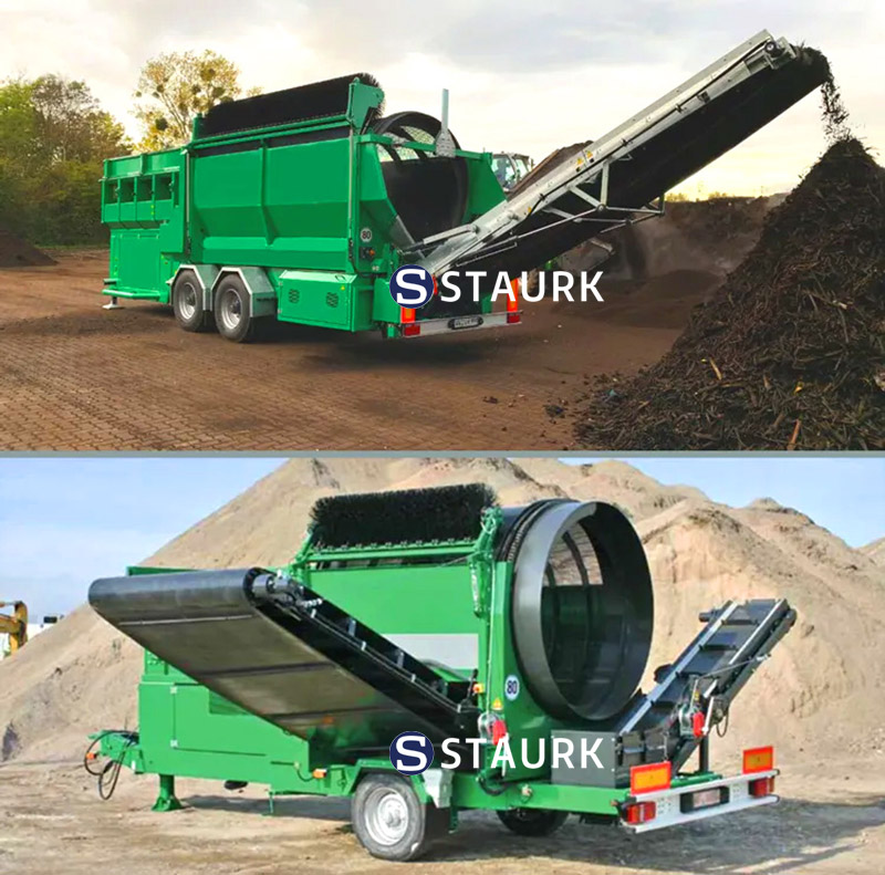 Topsoil screener China Mobile soil separator trommel screen for sale
